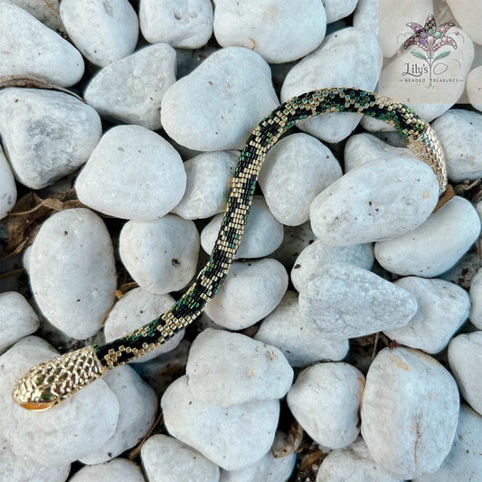 Golden Sparkling Serpent Clasp Snake Chain Bracelet