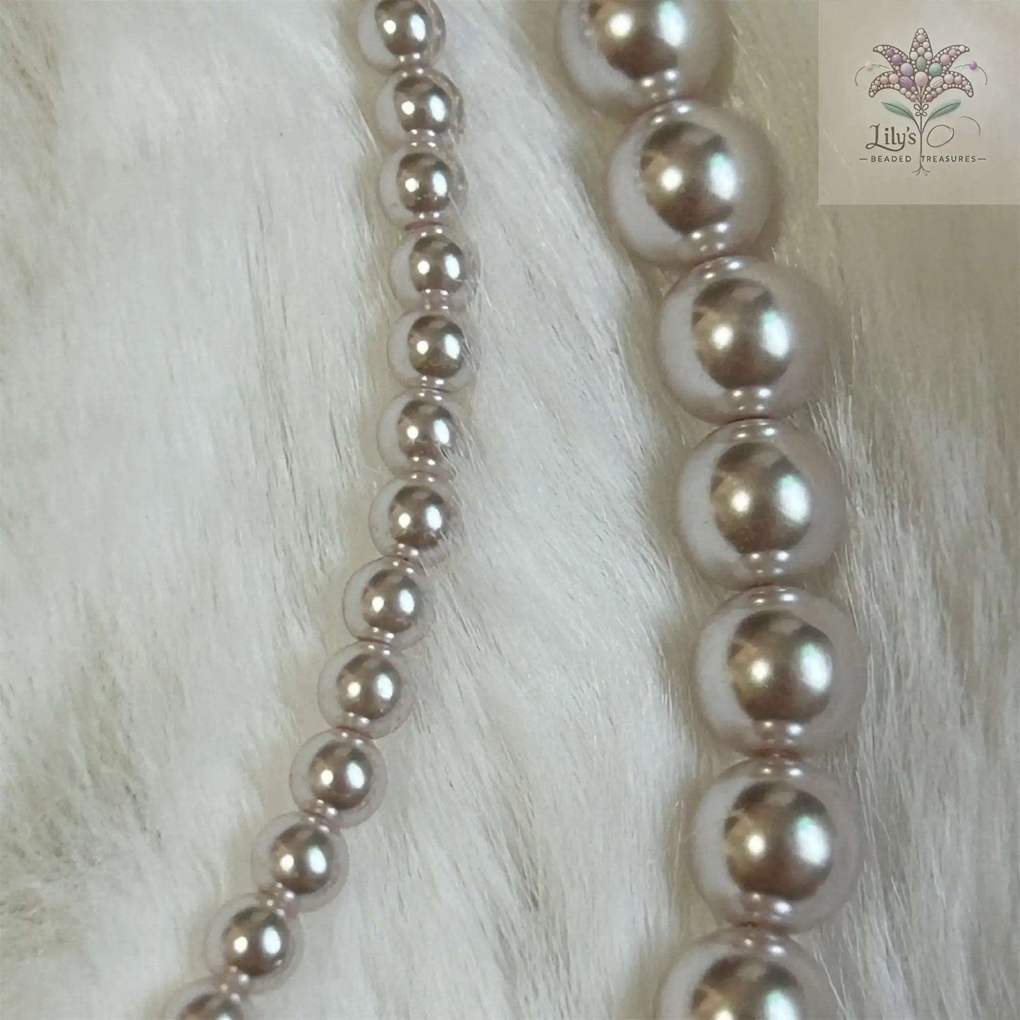 Double Strands White Crystal Pearl Necklace