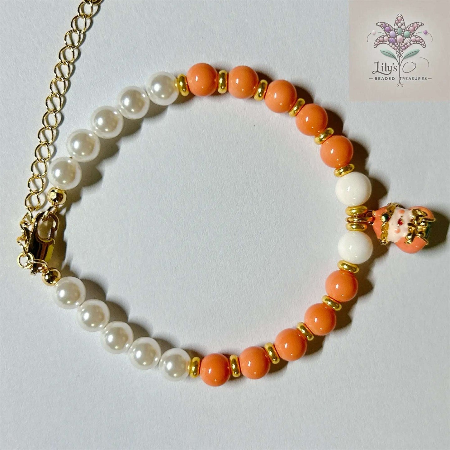 Crystal Pearls Bracelet With God of Wealth Charm