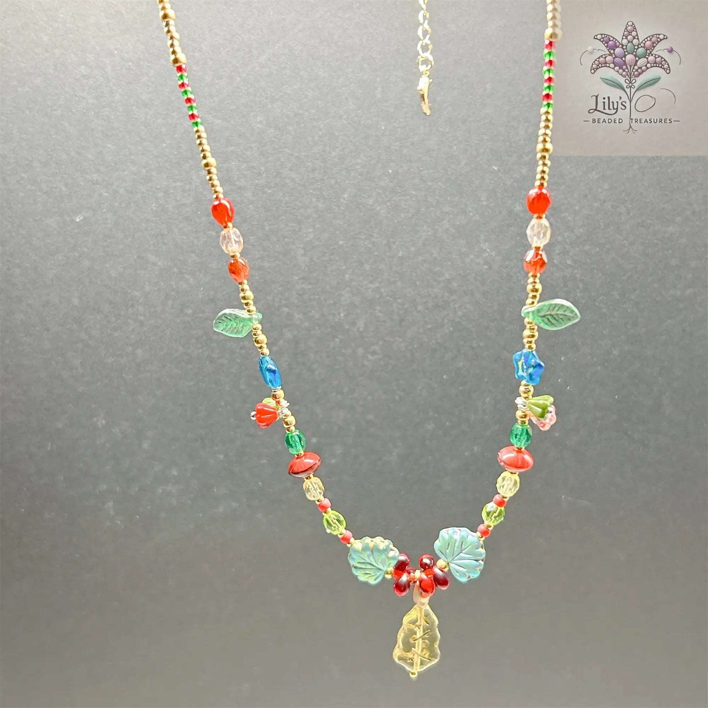 Handmade Multi-color Czech Glass Beads Necklace For Chritmas Gifts