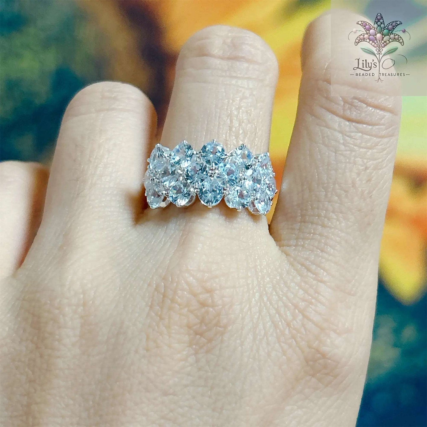 Handmade Beaded Ring With Crystal Rhinestone Small Gift