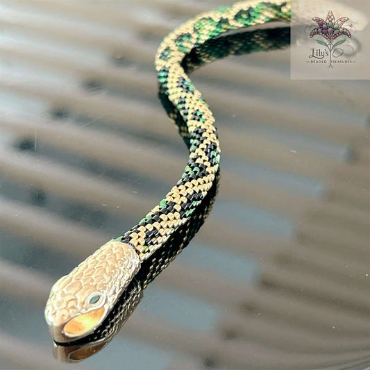 Golden Sparkling Serpent Clasp Snake Chain Bracelet