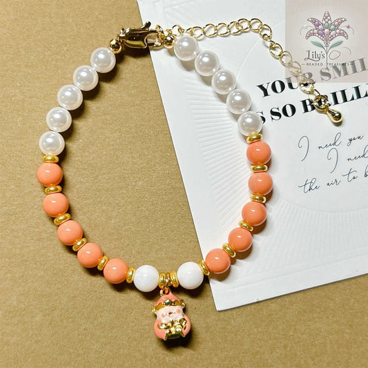 Crystal Pearls Bracelet With God of Wealth Charm